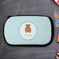 Cute Blue Teddy Bear Pencil Case by Spark & Spark
