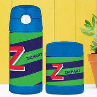 Brilliant Initial Green Thermos Bottle