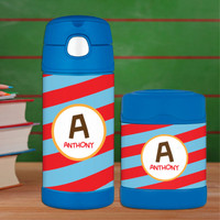 Fun Initials Red Thermos Bottle