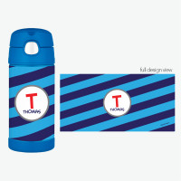 Fun Initials Blue Thermos Bottle