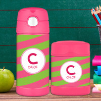 Fun Initials Pink Thermos Bottle