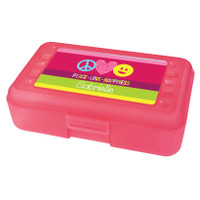 Peace & Love Signs Personalized Pencil Box