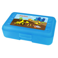 Construction Site Personalized Pencil Box
