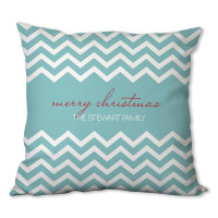 Fancy Zig Zags (Blue) Personalized Pillow