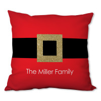 Santa's Shiny Belt Buckle Personalized Pillow