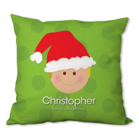 Santa's Hat (Boy) Personalized Pillow