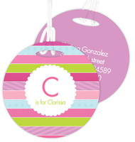 Pastel Stripes Kids Bag Tags