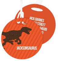 Dino And Me- Orange Kids Luggage Tags