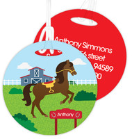 Cute Race Horse Kids Bag Tags