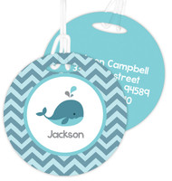 Sweet Little Blue Whale Kids Bag Tags