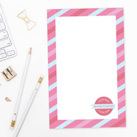 Bold Lines Square Custom Notepad