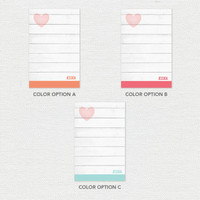 Rustic White Heart Custom Notepad