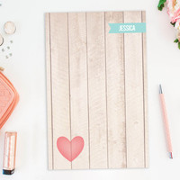 Rustic Heart Custom Notepad