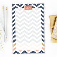 Blue Chevron Custom Notepad