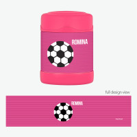 Girl Soccer Fan Pink Thermos Food Jar