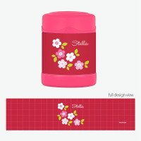 Preppy Flowers Red Thermos Food Jar