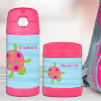 Swimming Pink Turtle Thermos Food Jar