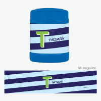 Brilliant Initial Blue Thermos Food Jar