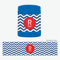 Chevron Navy and Red Thermos Food Jar