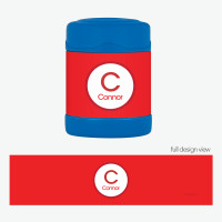 A Linen Red Letter Thermos Food Jar