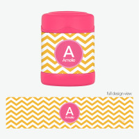 Chevron Mustard and Pink Thermos Food Jar