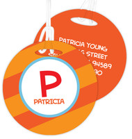 Fun Initials - Orange -  Kids Bag Tags