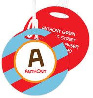 Fun Initials - Red -  Luggage Tags For Kids