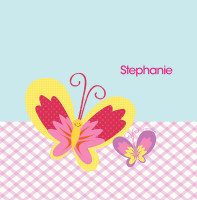 Smiley Butterfly Shower Curtain