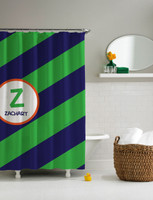 Fun initials (green) Shower Curtain