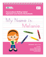 Personalized English Writing Book with Red Hair Girl