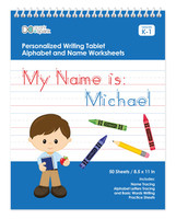 English Writing Book with Brunette Boy