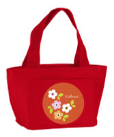 Orange Preppy Flowers Kids Lunch Tote