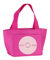 Initials on Chevron Kids Lunch Tote