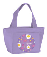 Cute Daisies on Purple Kids Lunch Tote