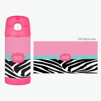 Zebra And Pink Personalized Thermos For Kids