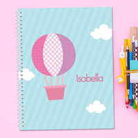 Pink Hot Air Balloon Kids Notebook