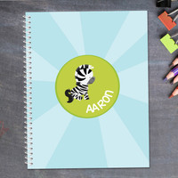 cute baby zebra personalized notebook for kids