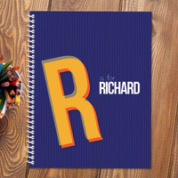 Double Initial Blue Kids Notebook