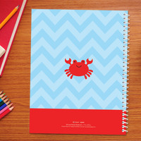 happy crab personalized notebook for kids