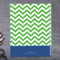 Chevron Green and Blue Kids Notebook