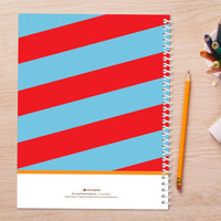 fun red initials personalized notebook for kids