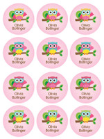 Hello Little Owl Waterproof Labels for Kids (Set of 48)