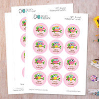 Hello Little Owl Waterproof Labels for Kids