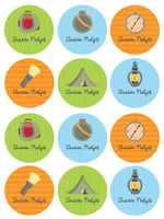 Boy Camping Time Waterproof Labels for Kids (Set of 48)