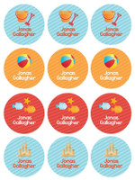 Ready For The Beach Waterproof Labels for Kids (Set of 48)