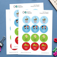 Yo Ho Pirate Boy Waterproof Labels for Kids (Set of 48)