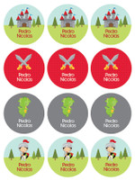 Knight & Armors Waterproof Labels for Kids (Set of 48)