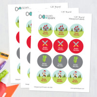 Knight & Armors Waterproof Labels for Kids (Set of 48)