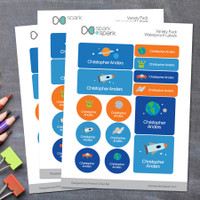 Outer Space Waterproof Labels Variety Pack (Set of 56)
