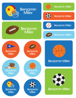 Sports Fan Waterproof Labels Variety Pack (Set of 56)